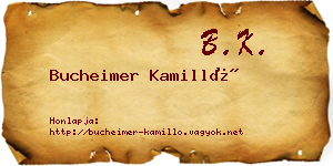 Bucheimer Kamilló névjegykártya
